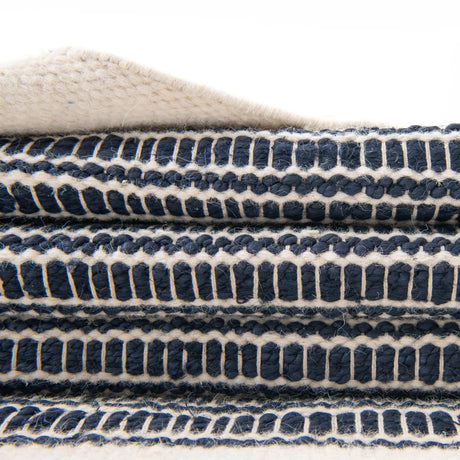 Navy Blue 2' x 5' 1 Lariat Runner Area Rug All Natural Jute & Wool With Cotton Backing Premium Carpet for Living Rooms, Dining, Office for Sale at Rug Engine