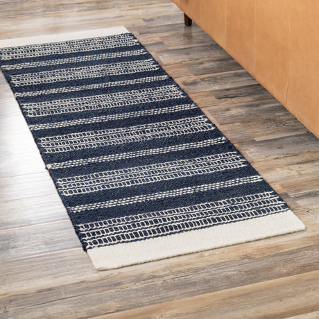 Navy Blue 2' x 5' 1 Lariat Runner Area Rug All Natural Jute & Wool With Cotton Backing Premium Carpet for Living Rooms, Dining, Office for Sale at Rug Engine
