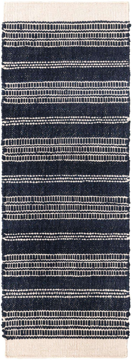 Navy Blue 2' x 6' 1 Lariat Runner Area Rug All Natural Jute & Wool With Cotton Backing Premium Carpet for Living Rooms, Dining, Office for Sale at Rug Engine