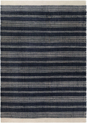 Navy Blue 6' 1 x 9' Lariat Rectangle Area Rug All Natural Jute & Wool With Cotton Backing Premium Carpet for Living Rooms, Dining, Office for Sale at Rug Engine