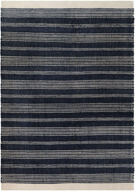 Navy Blue 6' 1 x 9' Lariat Rectangle Area Rug All Natural Jute & Wool With Cotton Backing Premium Carpet for Living Rooms, Dining, Office for Sale at Rug Engine