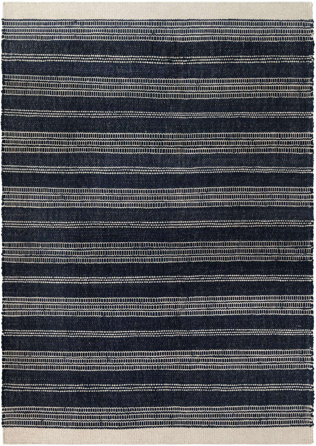 Navy Blue 6' 1 x 9' Lariat Rectangle Area Rug All Natural Jute & Wool With Cotton Backing Premium Carpet for Living Rooms, Dining, Office for Sale at Rug Engine