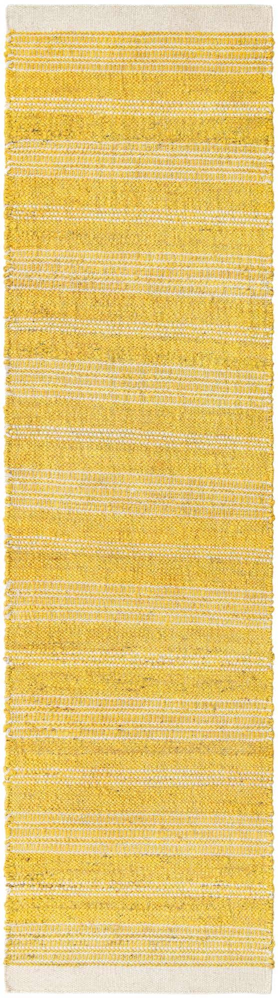 Sunshine Yellow 2' 7 x 10' Lariat Runner Area Rug All Natural Jute & Wool With Cotton Backing Premium Carpet for Living Rooms, Dining, Office for Sale at Rug Engine