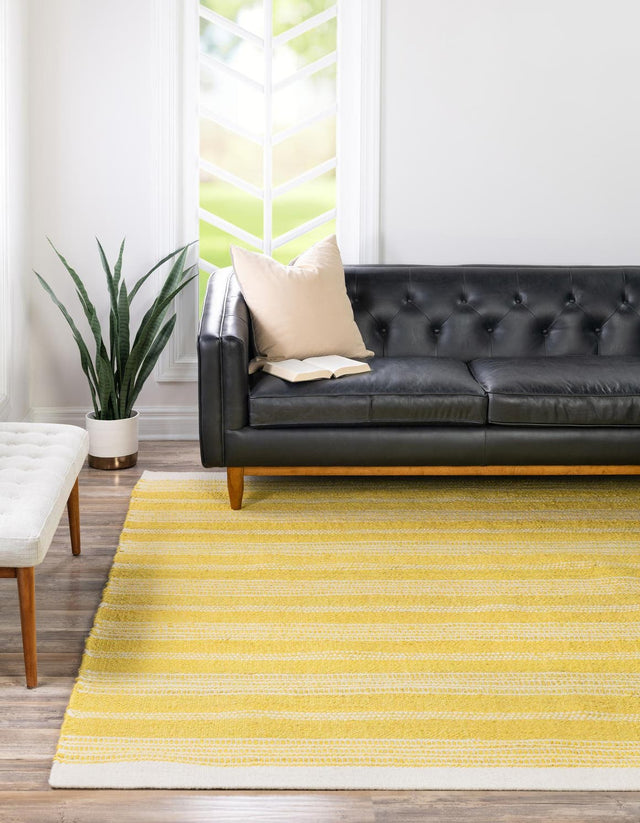 Sunshine Yellow 10' x 10' Lariat Square Area Rug All Natural Jute & Wool With Cotton Backing Premium Carpet for Living Rooms, Dining, Office for Sale at Rug Engine