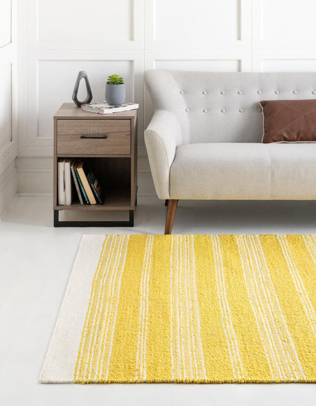 Sunshine Yellow 9' x 12' Lariat Rectangle Area Rug All Natural Jute & Wool With Cotton Backing Premium Carpet for Living Rooms, Dining, Office for Sale at Rug Engine