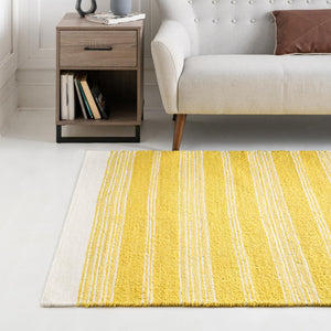 Sunshine Yellow 7' 10 x 10' Lariat Rectangle Area Rug All Natural Jute & Wool With Cotton Backing Premium Carpet for Living Rooms, Dining, Office for Sale at Rug Engine