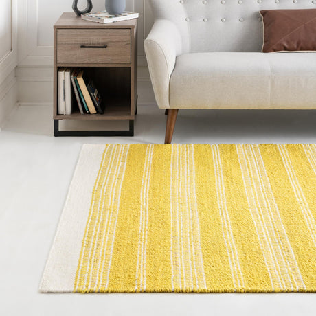 Sunshine Yellow 7' 10 x 10' Lariat Rectangle Area Rug All Natural Jute & Wool With Cotton Backing Premium Carpet for Living Rooms, Dining, Office for Sale at Rug Engine