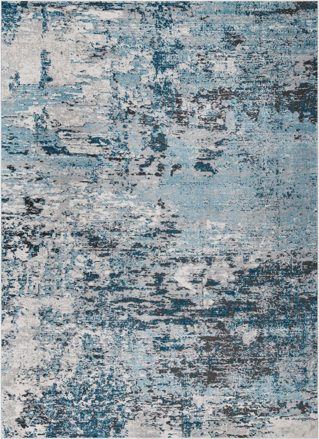 Blue 10' x 14' 1 Leipzig Rectangle Area Rug 75% Polypropylene & 25% Polyester Modern Contemporary Carpet for Kitchens, Bedroom, Living Room Home Decor for Sale at Rug Engine