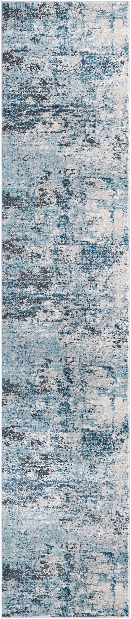 Blue 2' 7 x 13' Leipzig Runner Area Rug 75% Polypropylene & 25% Polyester Modern Contemporary Carpet for Kitchens, Bedroom, Living Room Home Decor for Sale at Rug Engine