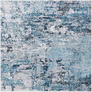 Blue 5' 3 x 5' 3 Leipzig Square Area Rug 75% Polypropylene & 25% Polyester Modern Contemporary Carpet for Kitchens, Bedroom, Living Room Home Decor for Sale at Rug Engine