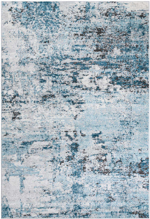Blue 6' 1 x 9' Leipzig Rectangle Area Rug 75% Polypropylene & 25% Polyester Modern Contemporary Carpet for Kitchens, Bedroom, Living Room Home Decor for Sale at Rug Engine