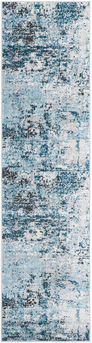 Blue 2' x 8' Leipzig Runner Area Rug 75% Polypropylene & 25% Polyester Modern Contemporary Carpet for Kitchens, Bedroom, Living Room Home Decor for Sale at Rug Engine