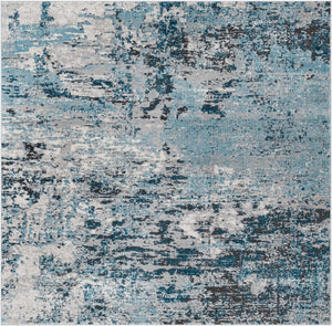 Blue 7' 10 x 7' 10 Leipzig Square Area Rug 75% Polypropylene & 25% Polyester Modern Contemporary Carpet for Kitchens, Bedroom, Living Room Home Decor for Sale at Rug Engine