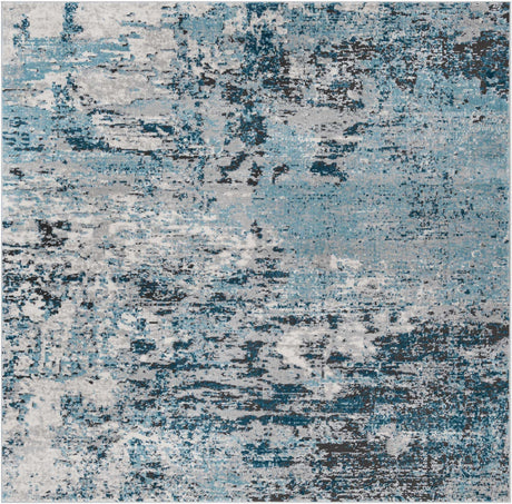 Blue 7' 10 x 7' 10 Leipzig Square Area Rug 75% Polypropylene & 25% Polyester Modern Contemporary Carpet for Kitchens, Bedroom, Living Room Home Decor for Sale at Rug Engine