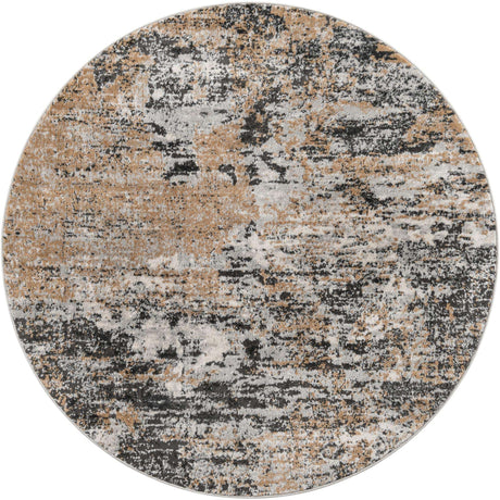 Beige 5' 3 x 5' 3 Leipzig Round Area Rug 75% Polypropylene & 25% Polyester Modern Contemporary Carpet for Kitchens, Bedroom, Living Room Home Decor for Sale at Rug Engine