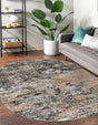 Beige 5' 3 x 8' Leipzig Oval Area Rug 75% Polypropylene & 25% Polyester Modern Contemporary Carpet for Kitchens, Bedroom, Living Room Home Decor for Sale at Rug Engine