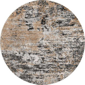 Beige 7' 10 x 7' 10 Leipzig Round Area Rug 75% Polypropylene & 25% Polyester Modern Contemporary Carpet for Kitchens, Bedroom, Living Room Home Decor for Sale at Rug Engine