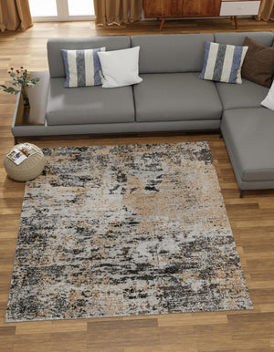 Beige 5' 3 x 5' 3 Leipzig Square Area Rug 75% Polypropylene & 25% Polyester Modern Contemporary Carpet for Kitchens, Bedroom, Living Room Home Decor for Sale at Rug Engine