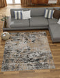 Beige 5' 3 x 5' 3 Leipzig Square Area Rug 75% Polypropylene & 25% Polyester Modern Contemporary Carpet for Kitchens, Bedroom, Living Room Home Decor for Sale at Rug Engine