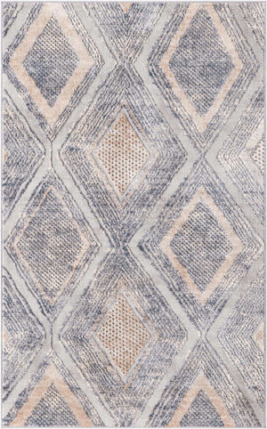 Gray Cream 2' x 3' 1 Caspian Rectangle Area Rug 60% Polypropylene & 40% Polyester With Cotton Backing Modern Chic Carpet for Home Interior Design Decorating for Sale at Rug Engine