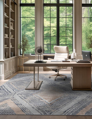 Gray Cream 7' 10 x 7' 10 Caspian Square Area Rug 60% Polypropylene & 40% Polyester With Cotton Backing Modern Chic Carpet for Home Interior Design Decorating for Sale at Rug Engine