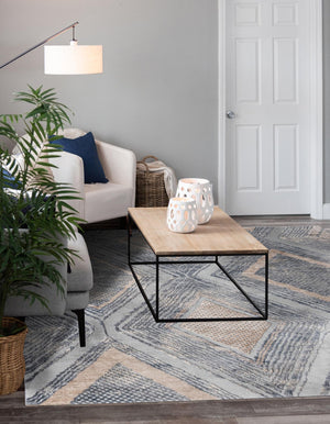 Gray Cream 7' 10 x 7' 10 Caspian Square Area Rug 60% Polypropylene & 40% Polyester With Cotton Backing Modern Chic Carpet for Home Interior Design Decorating for Sale at Rug Engine