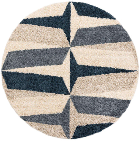 Blue 10' x 10' Hygge Shag Round Area Rug Thick Soft Touch Fluffy & Plush Shaggy Pile 100% Polypropylene With Jute Backing Modern Carpet for Sale at Rug Engine