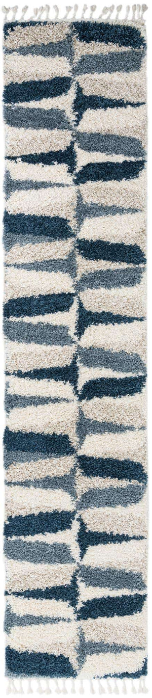 Blue 2' 7 x 12' Hygge Shag Runner Area Rug Thick Soft Touch Fluffy & Plush Shaggy Pile 100% Polypropylene With Jute Backing Modern Carpet for Sale at Rug Engine