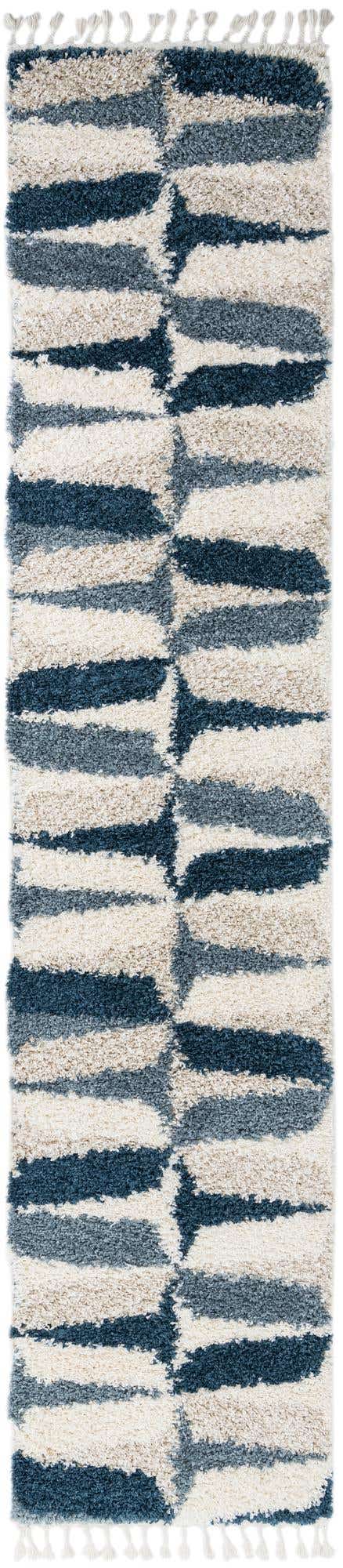 Blue 2' 7 x 12' Hygge Shag Runner Area Rug Thick Soft Touch Fluffy & Plush Shaggy Pile 100% Polypropylene With Jute Backing Modern Carpet for Sale at Rug Engine