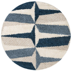 Blue 7' 1 x 7' 1 Hygge Shag Round Area Rug Thick Soft Touch Fluffy & Plush Shaggy Pile 100% Polypropylene With Jute Backing Modern Carpet for Sale at Rug Engine