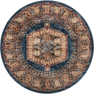 Blue 3' 3 x 3' 3 Utopia Round Area Rug Traditional Vintage Persian Inspired Vivid Color Durable Carpet for Unique Interiors for Sale at Rug Engine
