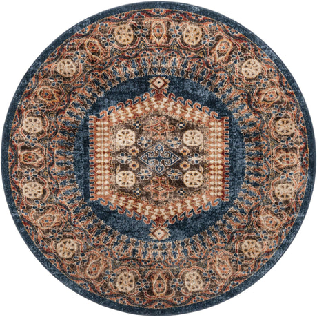 Blue 3' 3 x 3' 3 Utopia Round Area Rug Traditional Vintage Persian Inspired Vivid Color Durable Carpet for Unique Interiors for Sale at Rug Engine