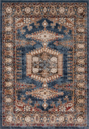 Blue 6' 1 x 9' Utopia Rectangle Area Rug Traditional Vintage Persian Inspired Vivid Color Durable Carpet for Unique Interiors for Sale at Rug Engine