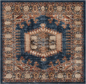 Blue 7' 10 x 7' 10 Utopia Square Area Rug Traditional Vintage Persian Inspired Vivid Color Durable Carpet for Unique Interiors for Sale at Rug Engine