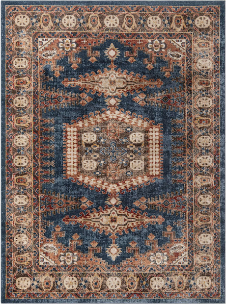 Blue 7' 10 x 11' Utopia Rectangle Area Rug Traditional Vintage Persian Inspired Vivid Color Durable Carpet for Unique Interiors for Sale at Rug Engine