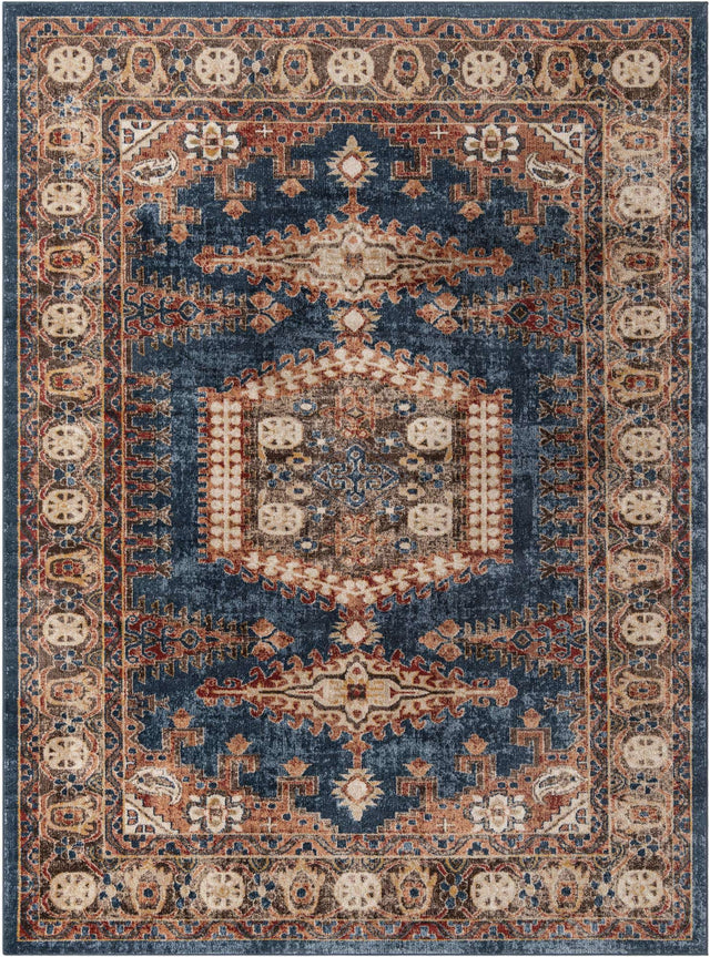 Blue 7' 10 x 11' Utopia Rectangle Area Rug Traditional Vintage Persian Inspired Vivid Color Durable Carpet for Unique Interiors for Sale at Rug Engine
