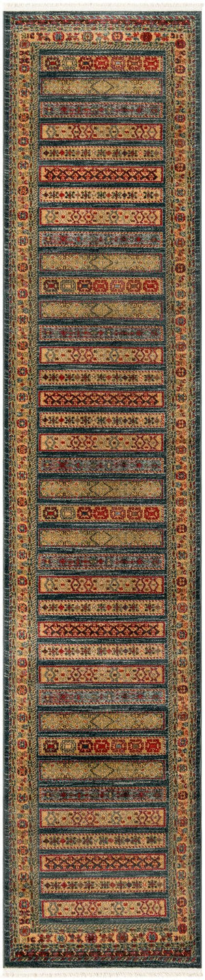 Blue 2' 7 x 12' Fars Runner Area Rug 100% Polypropylene Unique Traditional Carpet for Classical Living, Dining Room & Office Spaces for Sale at Rug Engine