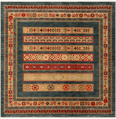 Blue 12' x 12' Fars Square Area Rug 100% Polypropylene Unique Traditional Carpet for Classical Living, Dining Room & Office Spaces for Sale at Rug Engine