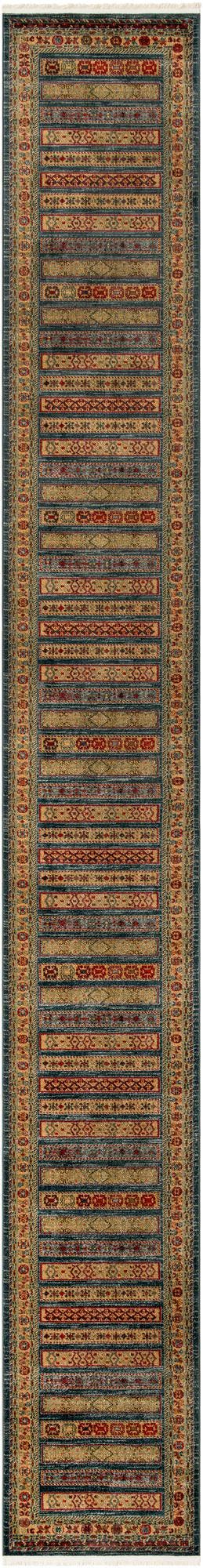 Blue 2' 7 x 19' 8 Fars Runner Area Rug 100% Polypropylene Unique Traditional Carpet for Classical Living, Dining Room & Office Spaces for Sale at Rug Engine