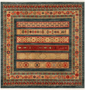 Blue 6' 1 x 6' 1 Fars Square Area Rug 100% Polypropylene Unique Traditional Carpet for Classical Living, Dining Room & Office Spaces for Sale at Rug Engine