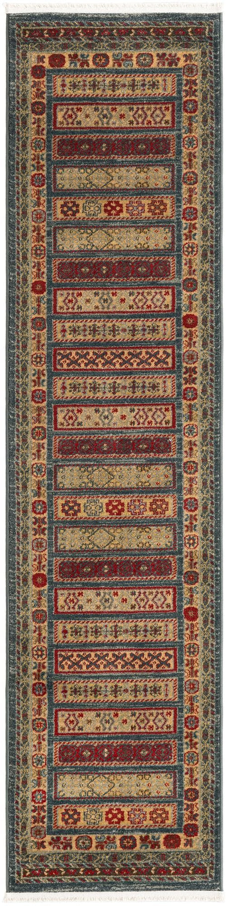 Blue 2' x 8' Fars Runner Area Rug 100% Polypropylene Unique Traditional Carpet for Classical Living, Dining Room & Office Spaces for Sale at Rug Engine