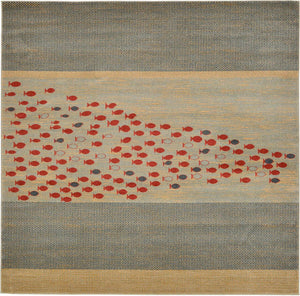 Blue 12' x 12' Fars Square Area Rug 100% Polypropylene Unique Traditional Carpet for Classical Living, Dining Room & Office Spaces for Sale at Rug Engine