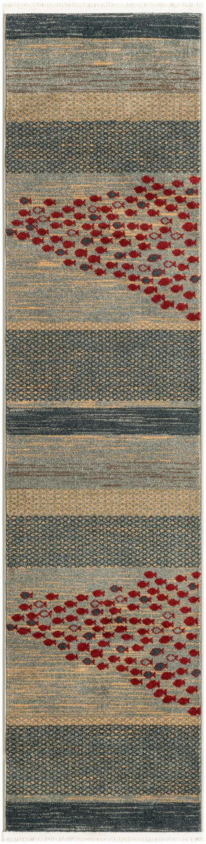 Blue 2' x 8' Fars Runner Area Rug 100% Polypropylene Unique Traditional Carpet for Classical Living, Dining Room & Office Spaces for Sale at Rug Engine