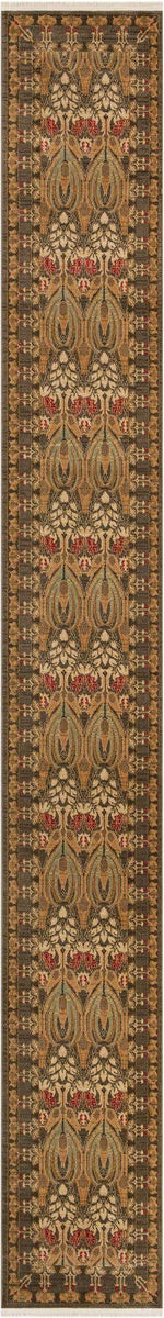 Brown 2' 7 x 19' 8 Edinburgh Runner Area Rug 100% Polypropylene Easy Clean With Cotton Backing Traditional Classic Design Carpet for Living, Dining Room, Office for Sale at Rug Engine