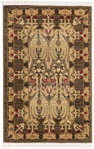 Brown 2' x 3' 1 Edinburgh Rectangle Area Rug 100% Polypropylene Easy Clean With Cotton Backing Traditional Classic Design Carpet for Living, Dining Room, Office for Sale at Rug Engine