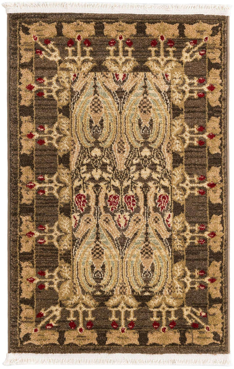 Brown 2' x 3' 1 Edinburgh Rectangle Area Rug 100% Polypropylene Easy Clean With Cotton Backing Traditional Classic Design Carpet for Living, Dining Room, Office for Sale at Rug Engine