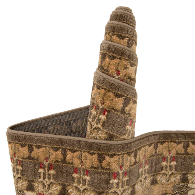 Brown 8' x 8' Edinburgh Square Area Rug 100% Polypropylene Easy Clean With Cotton Backing Traditional Classic Design Carpet for Living, Dining Room, Office for Sale at Rug Engine