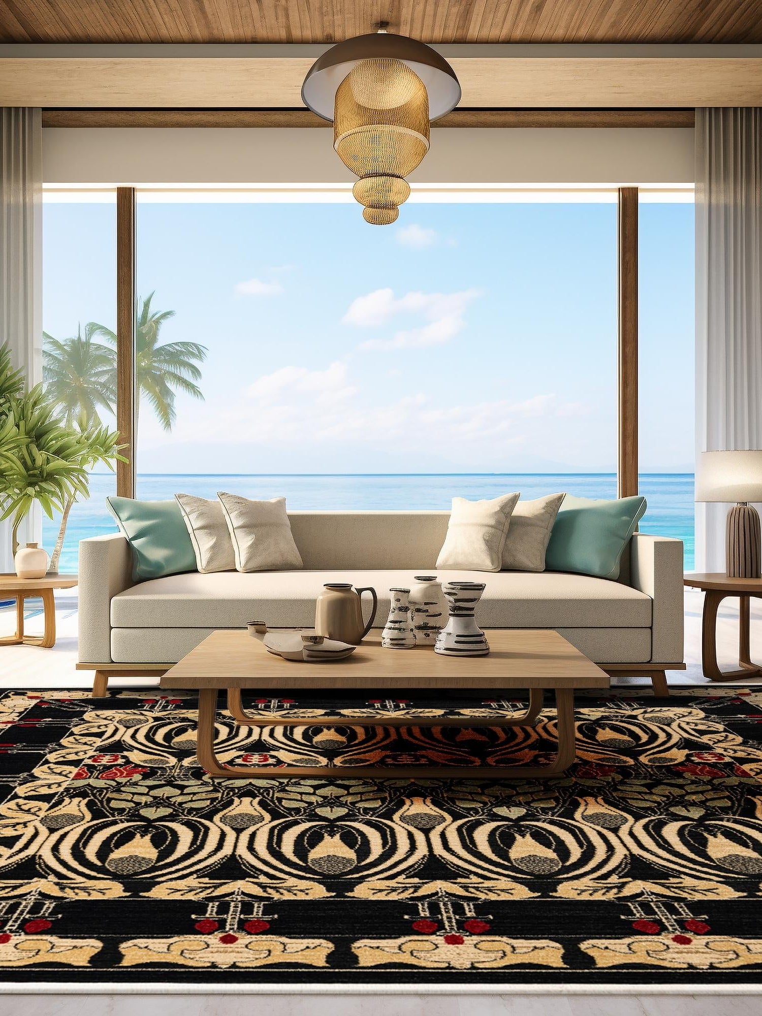 Black 12' x 12' Edinburgh Square Area Rug 100% Polypropylene Easy Clean With Cotton Backing Traditional Classic Design Carpet for Living, Dining Room, Office for Sale at Rug Engine