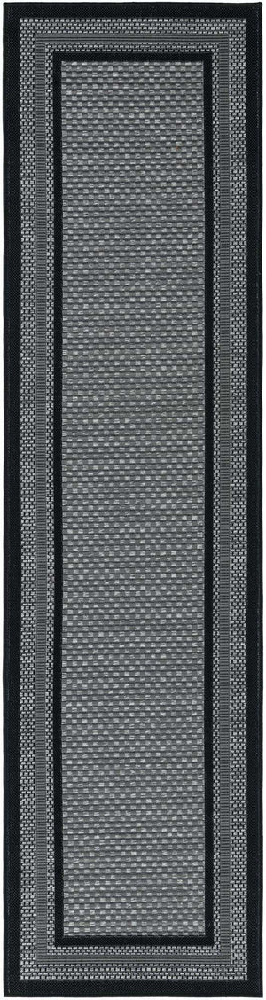 Gray 2' x 8' Outdoor Border Runner Area Rug Weather Resistant for Patio, Deck, Terrace, Balcony, Porch 100% Polypropylene Classic Bordered Carpet for Sale at Rug Engine