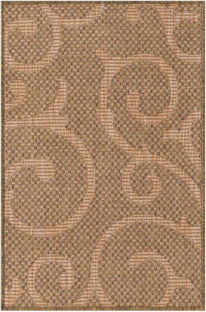 Brown 2' x 3' 1 Outdoor Botanical Rectangle Area Rug Weather Resistant for Patio, Deck, Terrace, Balcony, Porch Polypropylene Garden Floral Tropical Carpet for Sale at Rug Engine